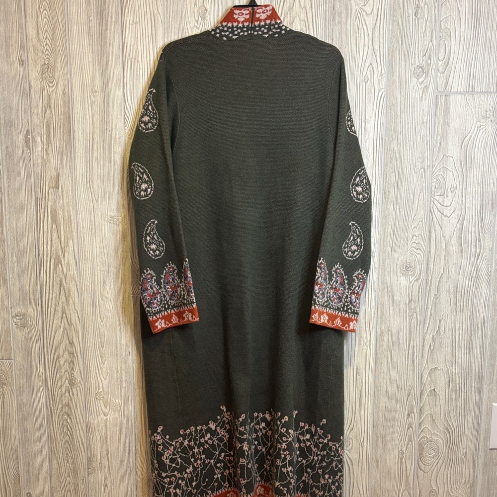 Max Sport Paisley Boho Duster Knit Cardigan Sweater Size XL - NWT - Picture 4 of 9